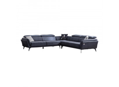Robust Gray Fabric Sofa Designer L-Shaped Sofa Living Room Upholstered Couch
