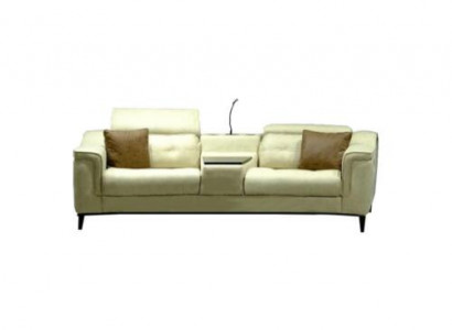 Beige two-seater designer sofa 2-seater living room luxurious seating furniture