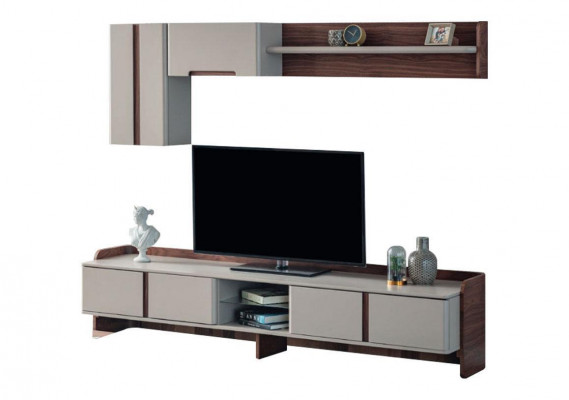 Stylish living room wall unit designer TV stand wooden coffee table