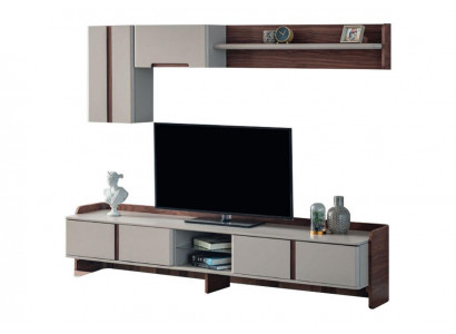 White living room wall unit luxurious furniture RTV lowboard shelves sideboard