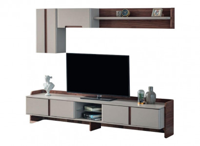 White living room wall unit luxurious furniture RTV lowboard shelves sideboard