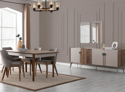 Noble dining room set luxury dining set designer table mirror chairs