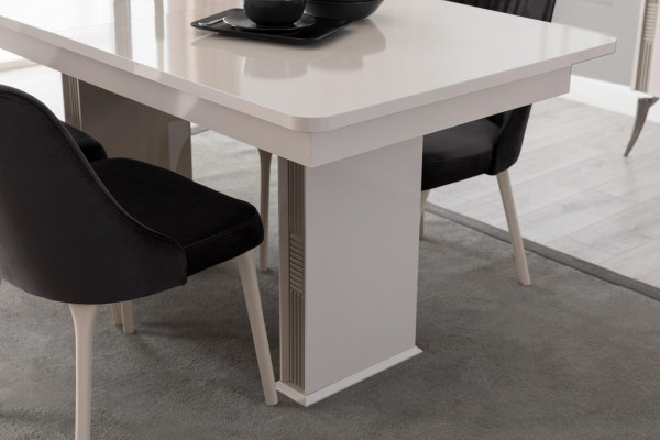 Dining room furniture white dining table dining set designer chairs 5-piece set new