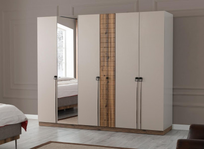 Beige Bedroom Wardrobe Designer Cabinets Luxury Wooden Cabinets