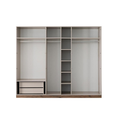 Beige Bedroom Wardrobe Designer Cabinets Luxury Wooden Cabinets