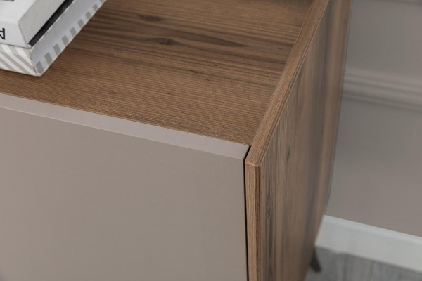 Modern beige set luxury sideboard 2x mirror wooden furniture sideboard