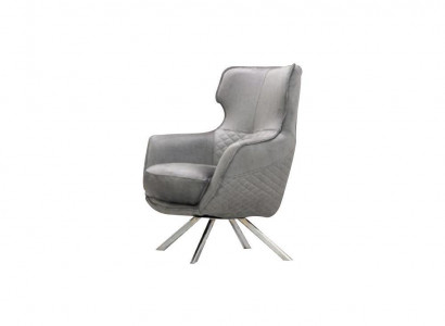 Innovative gray armchair, luxurious club chair, living room recliner.