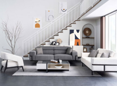 Modern living room set consists of 2x sofas and armchair novelty 3-piece.