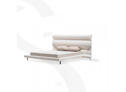 Luxurious White Upholstered Bed Designer Double Bed Bed Frame Wood Frame