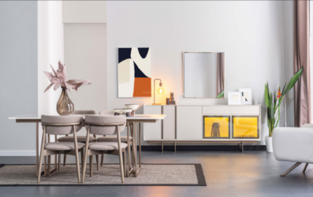 Modern white dining table dining room wood luxurious tables sturdy furniture