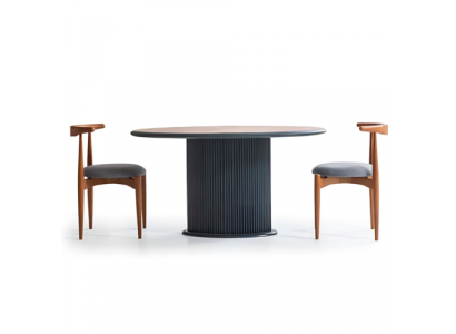 Modern dining set complete dining room dining table chairs 3-piece brown