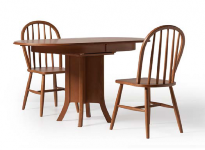 Dining set wooden dining room table chairs 3-piece brown dining corner Baroque