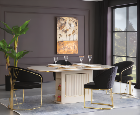 Modern dining room table dining table wood beige dining room wooden table