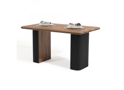Wooden Table Dining Table Dining Room Table 140 cm Table Wood Brown Dining Room