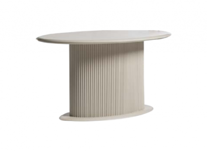 Modern wooden dining table dining room table oval table wood beige 140 cm