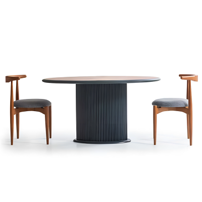 Wooden table dining table dining table 140 cm table wood gray dining room