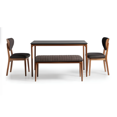 Classic dining table dining room table brown wood wooden table 130 cm