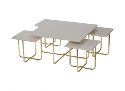 Complete Tables Side Tables Coffee Tables 5-piece Coffee Tables Beige