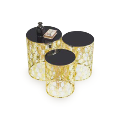 Group of side tables coffee tables sofa tables 3-piece set coffee tables gold