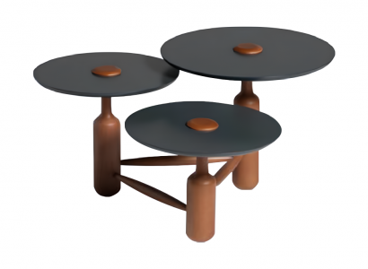 Complete coffee table side table wood brown