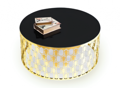 Coffee table side table gold table modern glass table