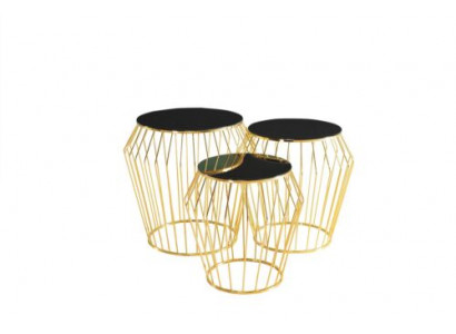 Complete side tables coffee tables sofa tables 3-piece coffee tables gold