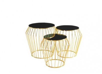 Complete side tables coffee tables sofa tables 3-piece coffee tables gold