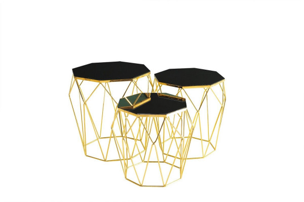 Side tables complete coffee tables 3-piece coffee tables gold