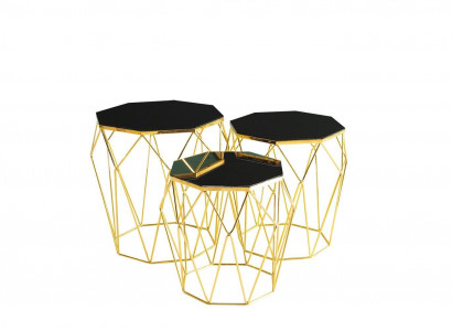 Side tables complete coffee tables 3-piece coffee tables gold