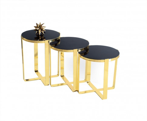Group of side tables coffee tables sofa tables 3-piece set coffee tables gold