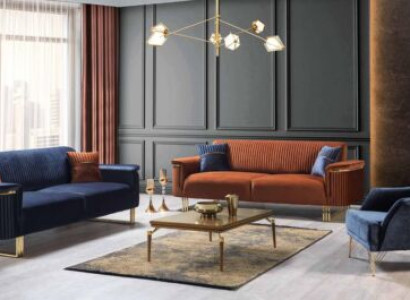 Modern living room seating suite designer 3-seater armchair sofa suite