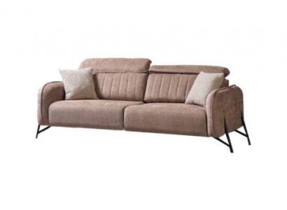 Beige living room three-seater set modern fabric sofas luxurious furniture