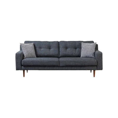 Gray living room sofa set luxurious 2x upholstered sofas textile furniture