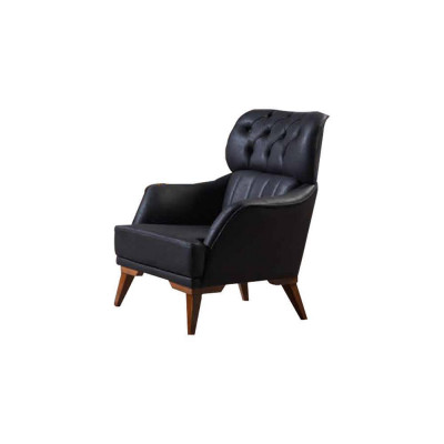 Black Chesterfield Designer Sofa Luxury Leather Sofa Designer Armchair