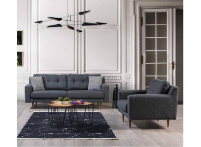 Living room gray sofa set luxury upholstered seating fabric sofas armchair