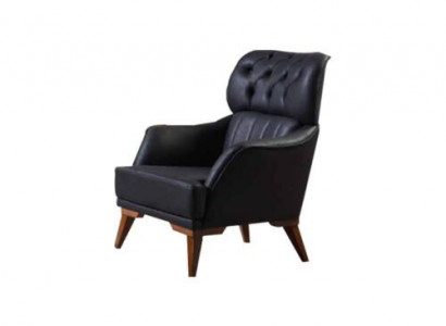 Black Chesterfield Armchair Designer Living Room Single-Seater Recliner Chair