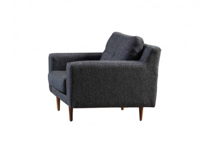 Upholstered Grey 1-Seater Living Room Furniture Stylish Armchair Modern Seat