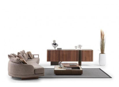 Living room robust set designer 4-seater sideboard coffee table 3-piece set
