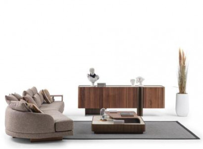 Living room robust set designer 4-seater sideboard coffee table 3-piece set