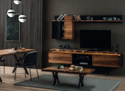 Luxurious living room wall unit wall cabinet TV stand coffee table 3-piece set