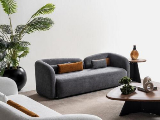Living room sofa 3-seater designer couch upholstered sofas fabric textile new