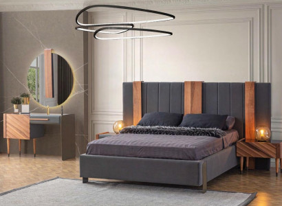 Modern bedroom set luxury wardrobe double bed noble ensemble