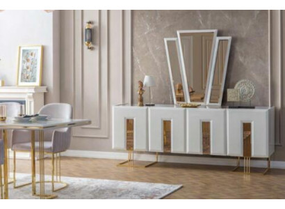 White stainless steel sideboard designer dining room furniture luxury dresser new