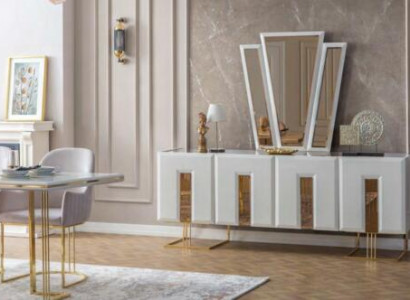 White stainless steel sideboard designer dining room furniture luxury dresser new