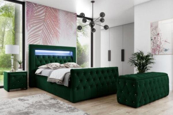 Green bedroom set complete set double bed stool consoles