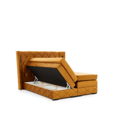 Brown Exclusive Chesterfield Bed Upholstered Nightstands Designer Furniture