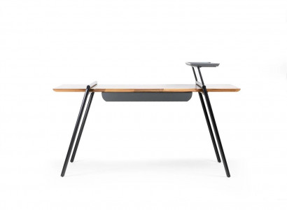 Office furniture, work table, brown desk, wooden computer table, table furnishing.