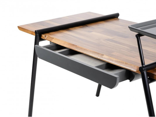 Office furniture, work table, brown desk, wooden computer table, table furnishing.
