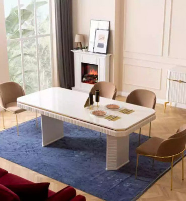 Dining Room Set Table 6x Chairs Sideboard Mirror 9-piece Group Suite