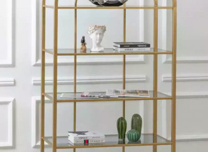 Living Room Shelf Room Divider Standing Shelf Bookshelf Storage Gold